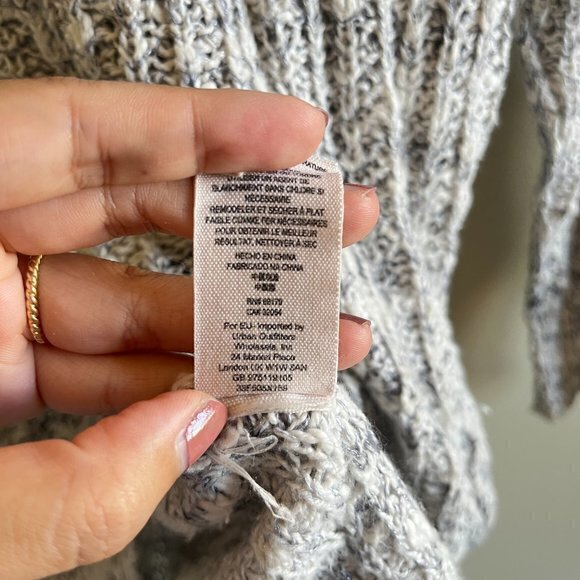 Free People Chunky Tweed Knit Cozy Pullover Sweater Boat Neck Womens Size S - Picture 5 of 6